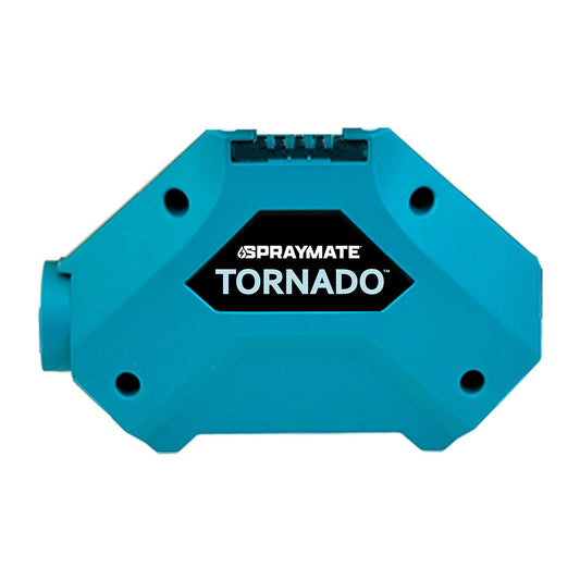 Teal Spraymate Tornado front cover plate on a white background