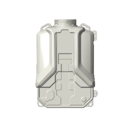White plastic sprayer tank on a white background